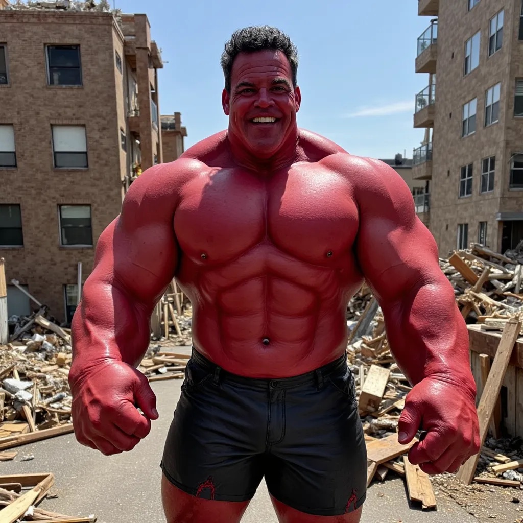 Man as Red Hulk